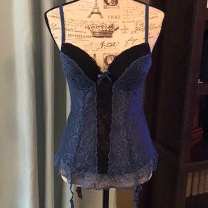Blue corset night wear Fredericks of Hollywood